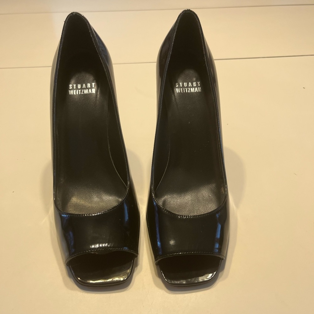 Stuart Weitzman women’s size 8 black peep toe stiletto heels